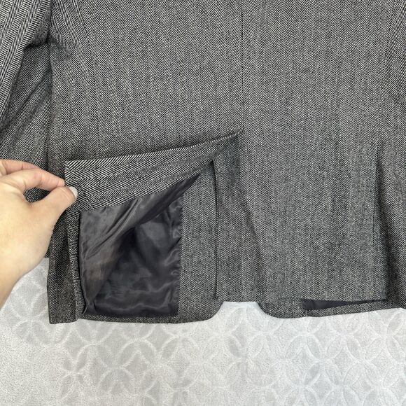 Andrew Fezza Wool Camel Hair Blazer Men 40S Gray Herringbone Suit Jacket Classic - Picture 7 of 12